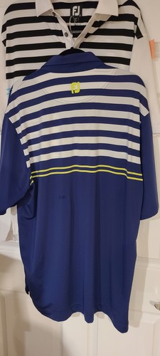 LOT 2 FootJoy Men Blue White Short Sleeve Golf Polo SZ XL - photo 4