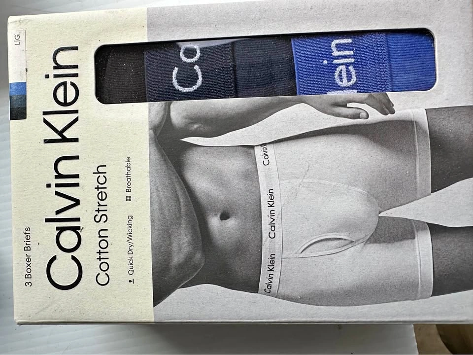 Calvin Klein 3 Pack Cotton Stretch Boxer Briefs Size L