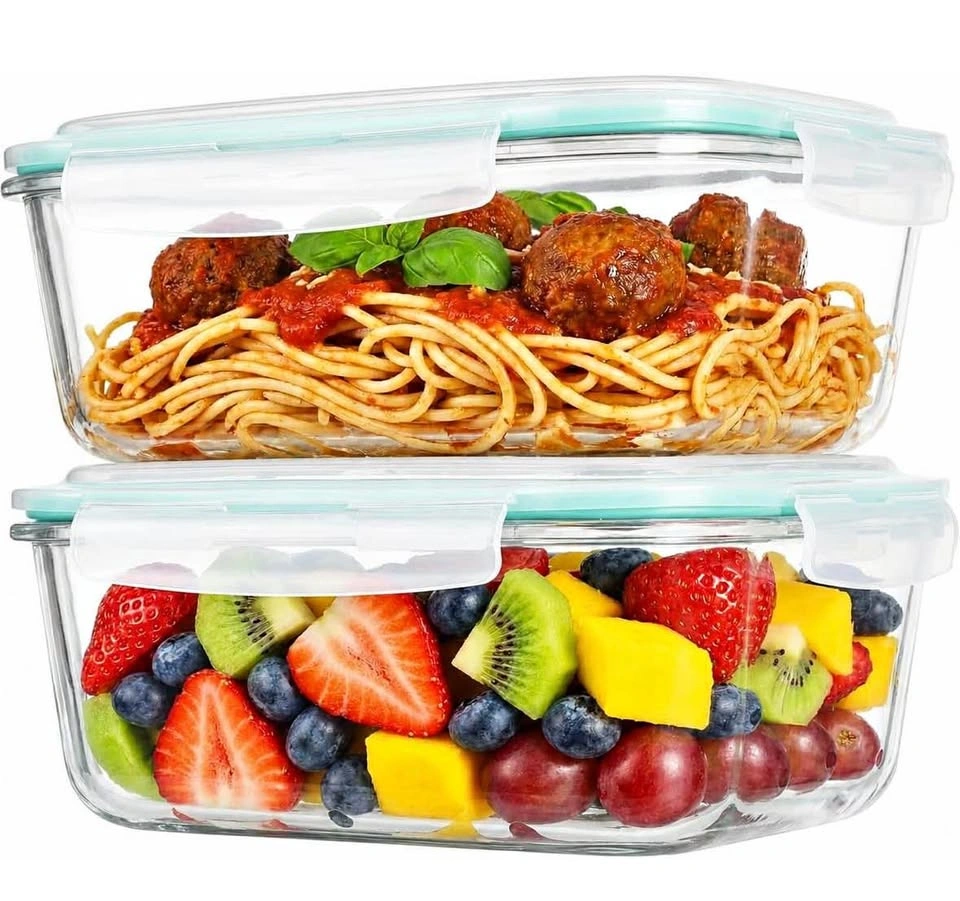 Large Airtight Glass Food Storage Containers Set