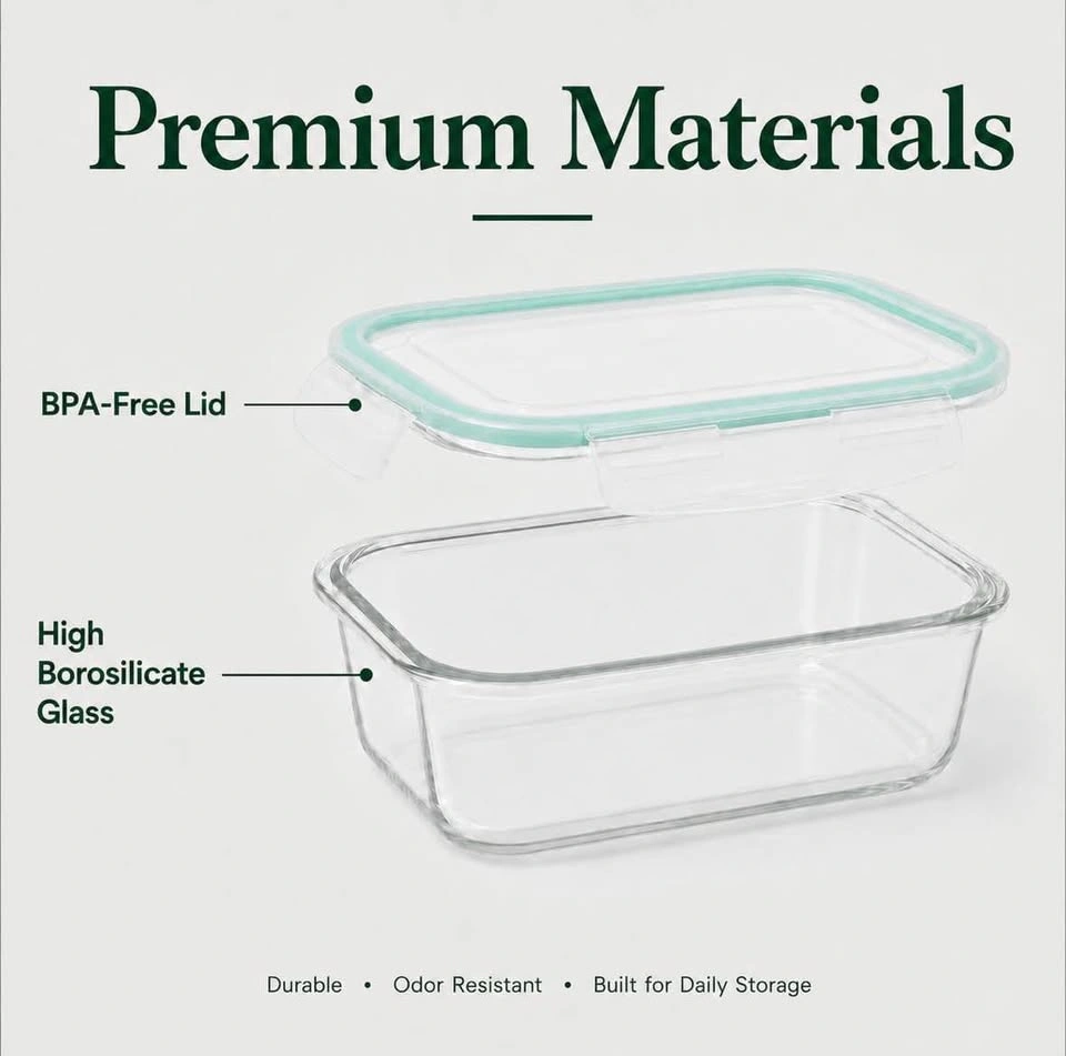 Large Airtight Glass Food Storage Containers Set - photo 5