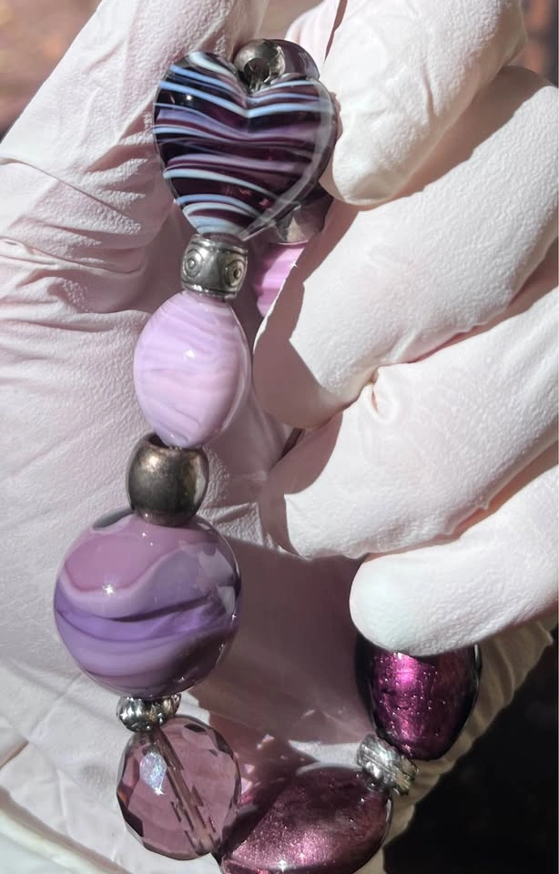 Murano Glass/ Venetian Tin-Foil Bead Bracelet - photo 2
