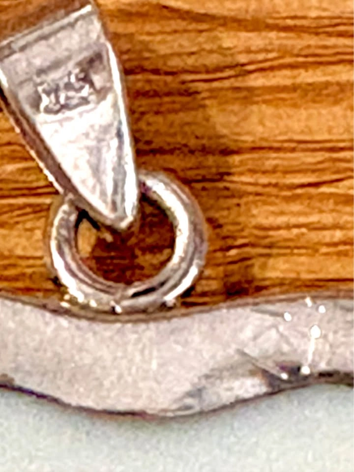Sterling Silver Blue and White Porcelain Heart Pendant - photo 2