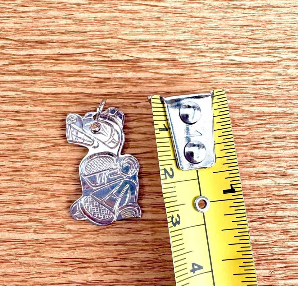 Northwest Coast Style Silver Wolf Pendant - photo 2