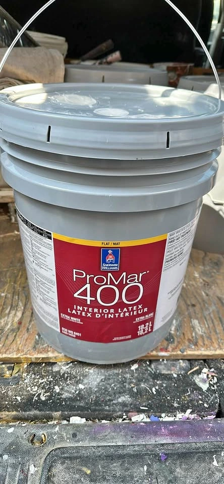 Paint New Full Pail Latex Flat - White Heron
