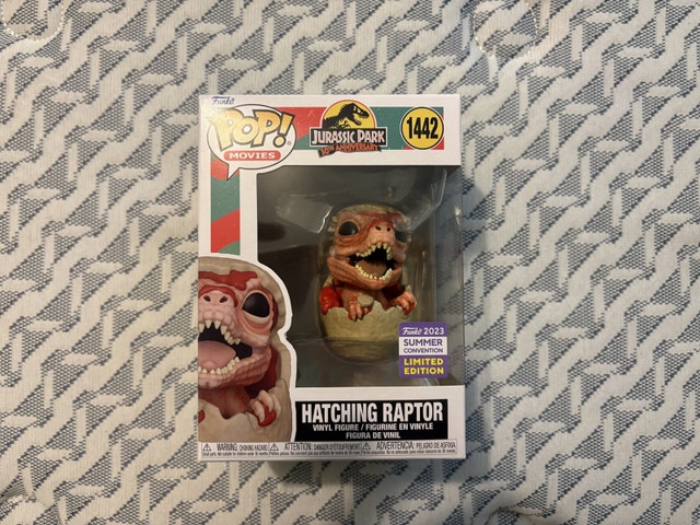 Funko Jurassic park hatching velociraptor summer 2023 exclusive