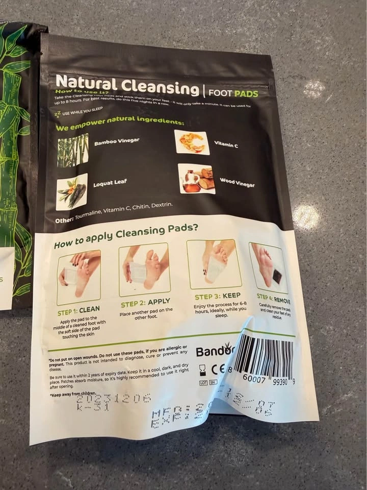 NEW Banddo Natural Cleansing Foot Pads – 10 Pads – Sealed - photo 3