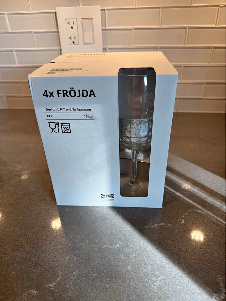 NEW IKEA FRÖJDA Wine Glasses – Set of 4 (16 oz)