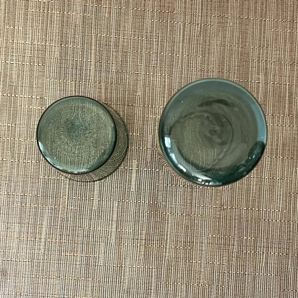 Bedside Water Carafe and Glass Set 500ml Clear Green Glass - photo 4