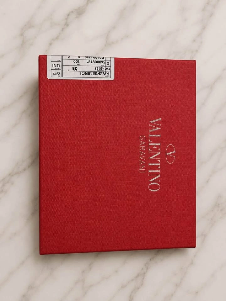 Valentino Garavani Rockstud Zip Card Holder Blue Calf Leather - photo 4