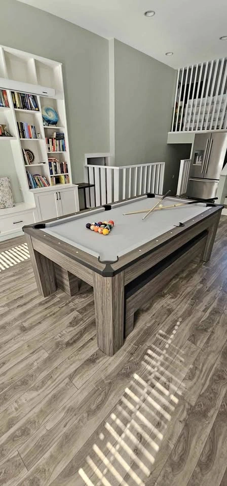 3-in-1 Ping Pong, Pool & Dining Table Set with 2 Benches