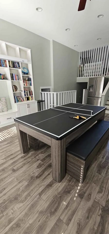 3-in-1 Ping Pong, Pool & Dining Table Set with 2 Benches - photo 3