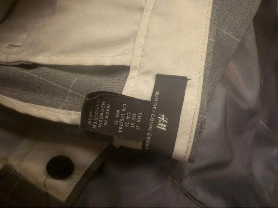 H&M Gray Check Slim Fit Suit 40R 31W - photo 3