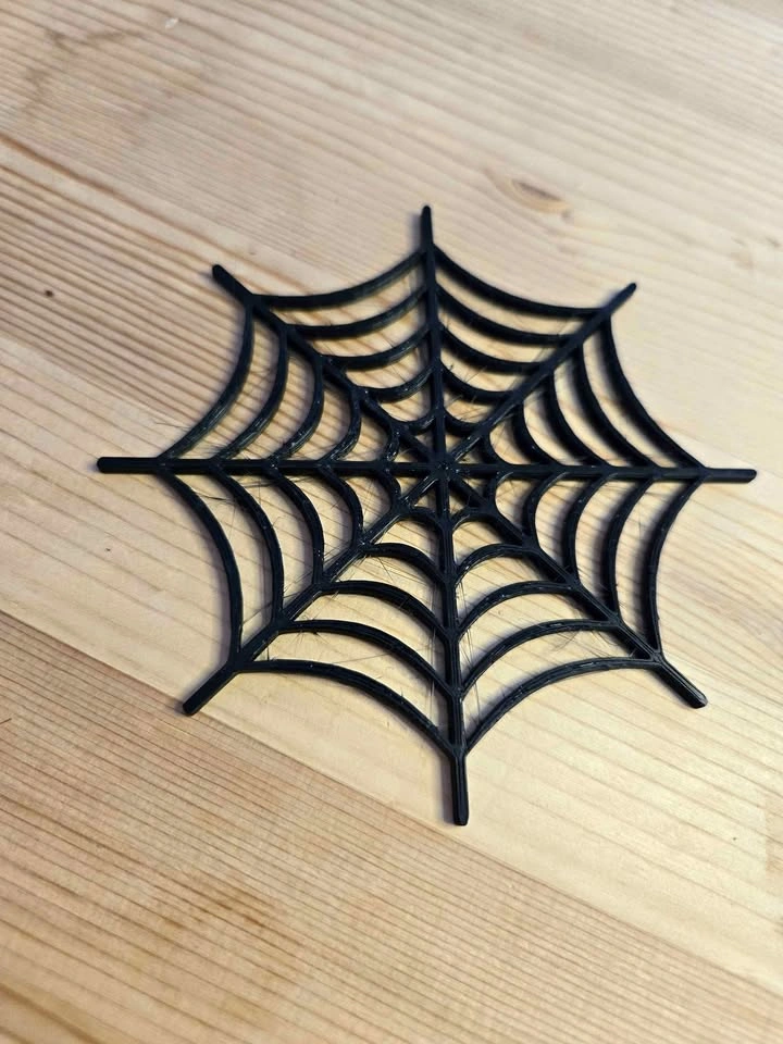 3D Printed Spiderweb Coaster – Black – Drink Coaster – PLA
