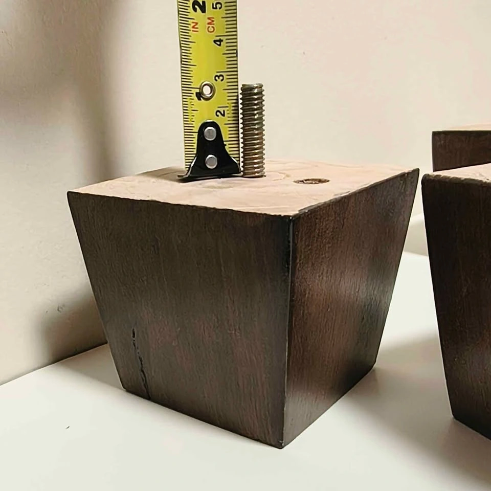 Set of 4 Dark Brown Wood Furniture Legs - photo 4