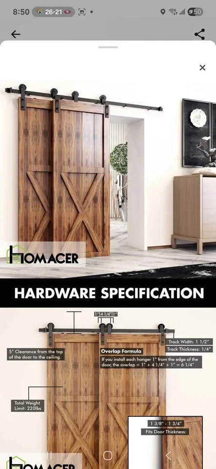 Barn door slider hardware 84 inch image indicator(2)