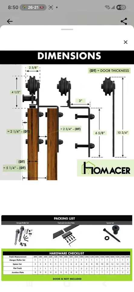 Barn door slider hardware 84 inch image indicator(5)