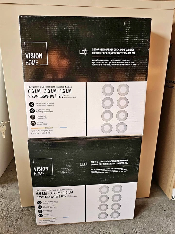 New 2-Pack Vision Home LED Deck & Stair Light Kits (16 Lights To
