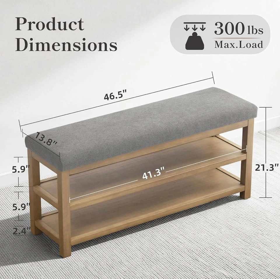 *NEW* Wayfair Wooden Shoe Storage Bench - photo 2