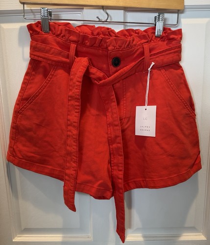 Lauren Conrad High Rise Paperbag Waist Shorts Size 2 Red - photo 2