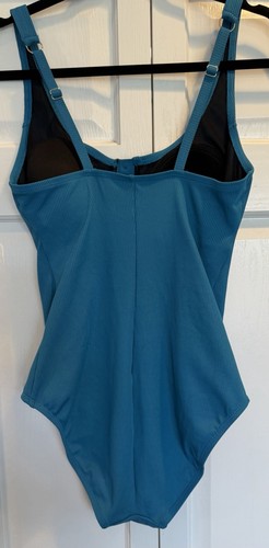 Womens Large Teal Swimsuit -Slimming Size 12 -One Piece - photo 3