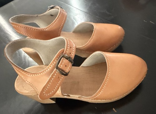 Vintage Swedish Swed2walk Wooden Mule Clogs Size 8.5