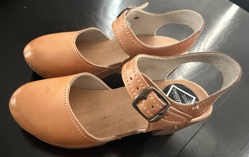 Vintage Swedish Swed2walk Wooden Mule Clogs Size 8.5 - photo 2