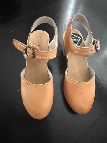 Vintage Swedish Swed2walk Wooden Mule Clogs Size 8.5 - photo 5