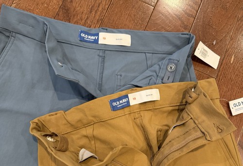 Lot 2 NWT Boys Size 12 Quick Dry Cargo Pants Brown & Blue - photo 2