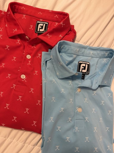 Lot Of 2 FootJoy FJ Junior Golf Print Shirts- Sz Large