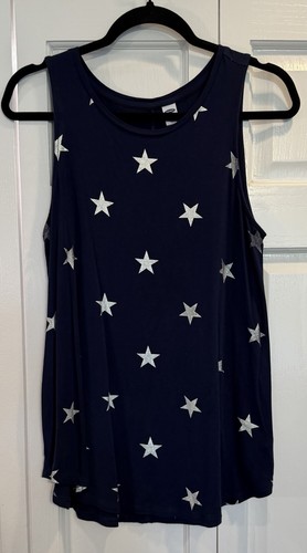 Old Navy Luxe Star Print Tank Top Navy & White Womens M