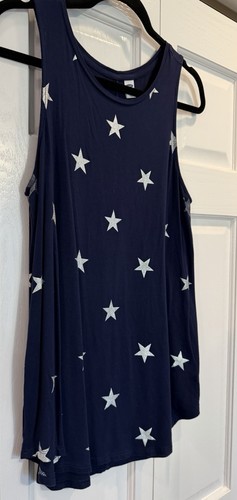 Old Navy Luxe Star Print Tank Top Navy & White Womens M - photo 2