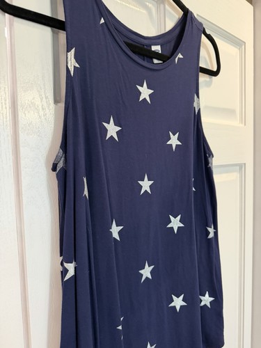 Old Navy Luxe Star Print Tank Top Navy & White Womens M - photo 5