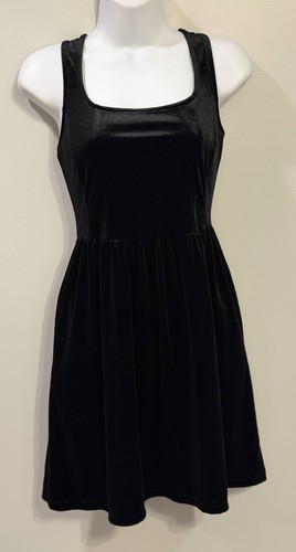 Old Navy Sleeveless Black Velvet Fit and Flare Mini Dress S - photo 3