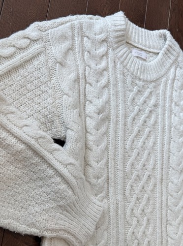 Lauren Conrad Women’s Cotton Cream Cable Knit Sweater - Medium - photo 2