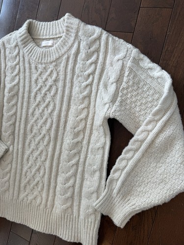 Lauren Conrad Women’s Cotton Cream Cable Knit Sweater - Medium - photo 4