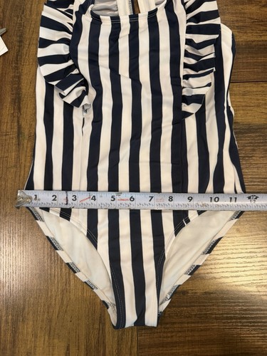 Wonder Nation Navy & White Striped Girls One-Piece Swimsuit 7/8 - photo 3