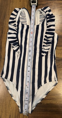 Wonder Nation Navy & White Striped Girls One-Piece Swimsuit 7/8 - photo 4