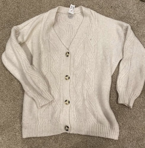 NWT A New Day Cardigan Cable Knit XL Cream V-Neck
