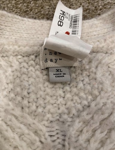 NWT A New Day Cardigan Cable Knit XL Cream V-Neck - photo 2