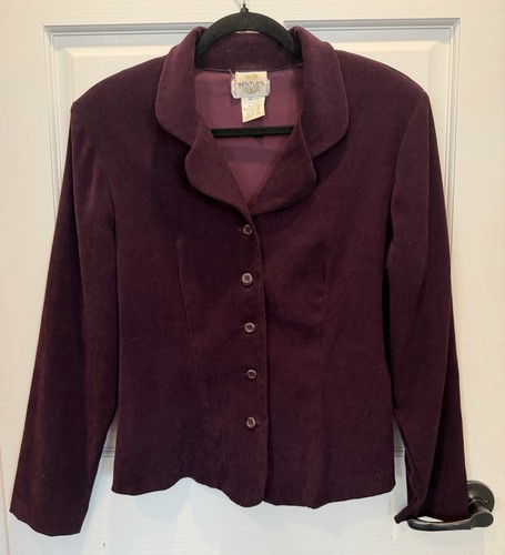Purple Faux Suede Blazer Size 11/12 Structured Stretch