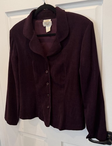 Purple Faux Suede Blazer Size 11/12 Structured Stretch - photo 4