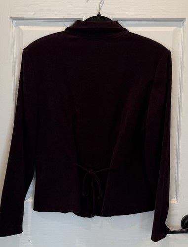 Purple Faux Suede Blazer Size 11/12 Structured Stretch - photo 5