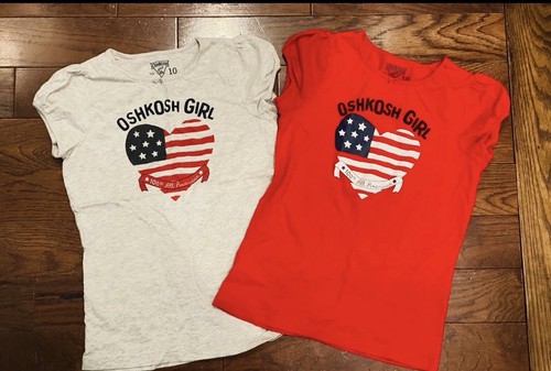 Lot of 2 Girls' Patriotic Shirts Size 10