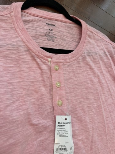 NEW, Lot of 2, Sonoma Super Soft Men's Henley 3 Button T-Shirts, - photo 4