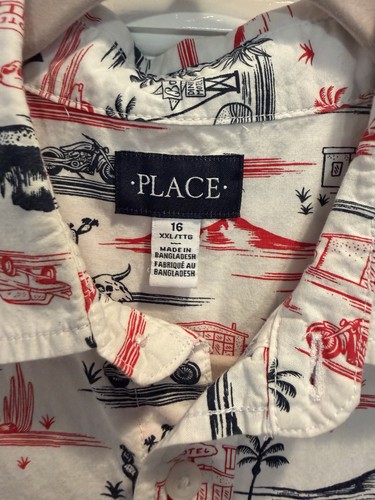 USA Vintage Theme Children's Place Boys Button-Up, Size 16 - photo 2