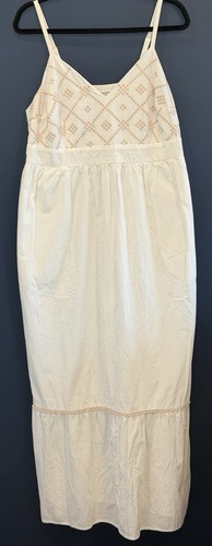 Ava & Viv Women's Sundress X White Tan Embroidery Spaghetti Stra - photo 4