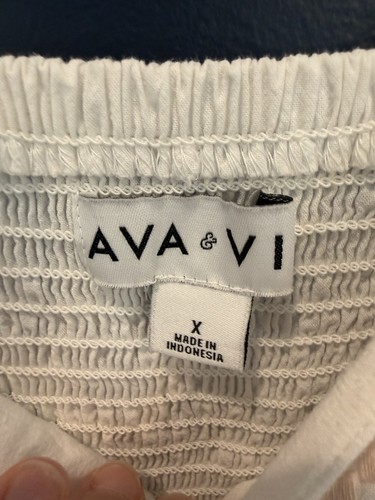Ava & Viv Women's Sundress X White Tan Embroidery Spaghetti Stra - photo 5
