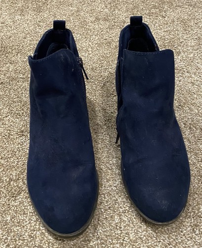 Arizona Jean Co Blue Faux Suede Booties Ankle Boots Women's 6.5 - photo 2