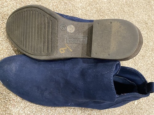 Arizona Jean Co Blue Faux Suede Booties Ankle Boots Women's 6.5 - photo 4
