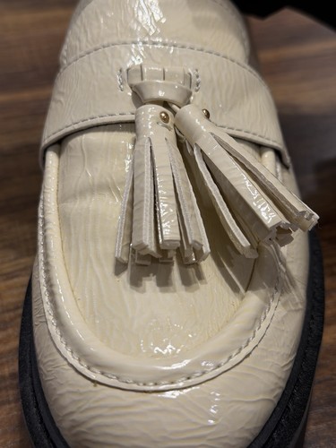 Leather loafers, SARTO Tassel Loafers - White - Women’s 8.5